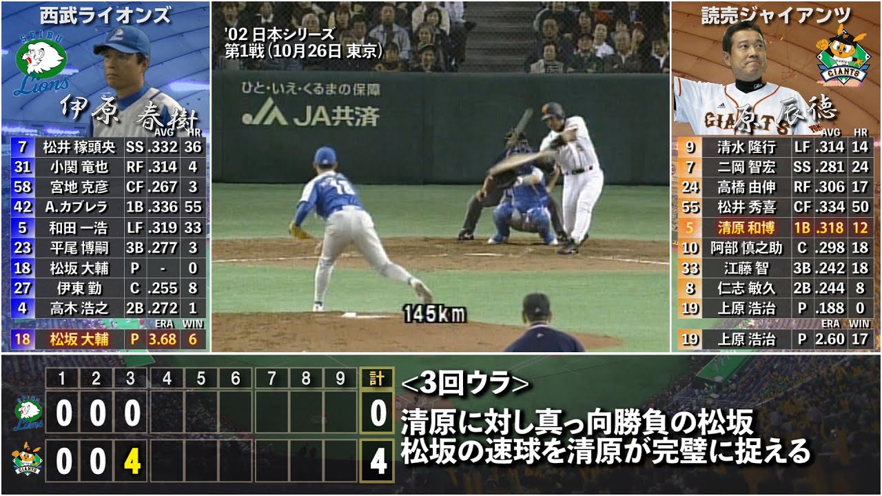 2002年日本シリーズ】読売ジャイアンツvs西武ライオンズ - YouTube