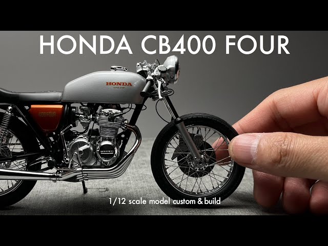 Building Aoshima 1/12 HONDA CB400 FOUR Scale Model Custom - YouTube
