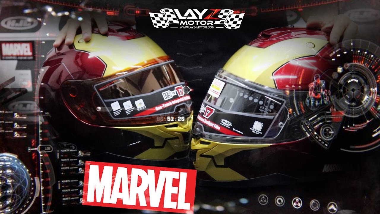 HJC Marvel Edition IS-17 Iron Man - YouTube