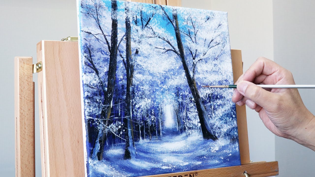 む*ん様 【雪の降る町】アクリル画 F3 風景画 絵画 む*ん様 【雪の降る