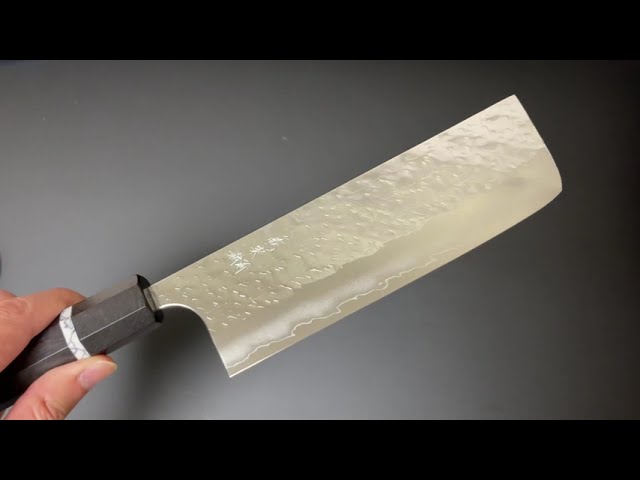 加藤義実 Yoshimi Kato 彪 Hyo 菜切包丁 SG2粉末ハイス鋼 黒檀白リング