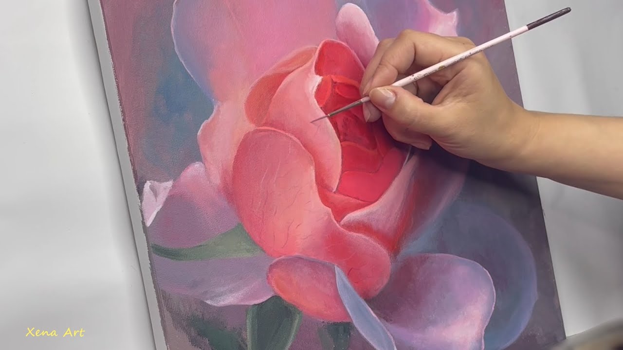 Beautiful Rose Painting / Easy Acrylic Painting Step by Step #218