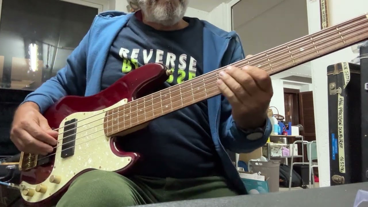 1997 Squier by Fender Pro Tone Precision Bass V Crimson Red - YouTube