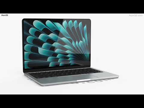 Apple MacBook Air 13 inch M3 2024 Silver 3D model - Download