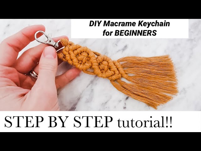 DIY Macrame Keychain | Easy | Beginner | STEP BY STEP!! - YouTube