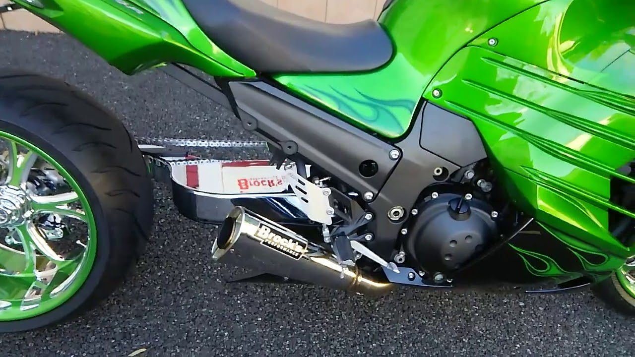 ZX14R シングルサイドスイングアーム Brock's エイリアンヘッド2 - YouTube