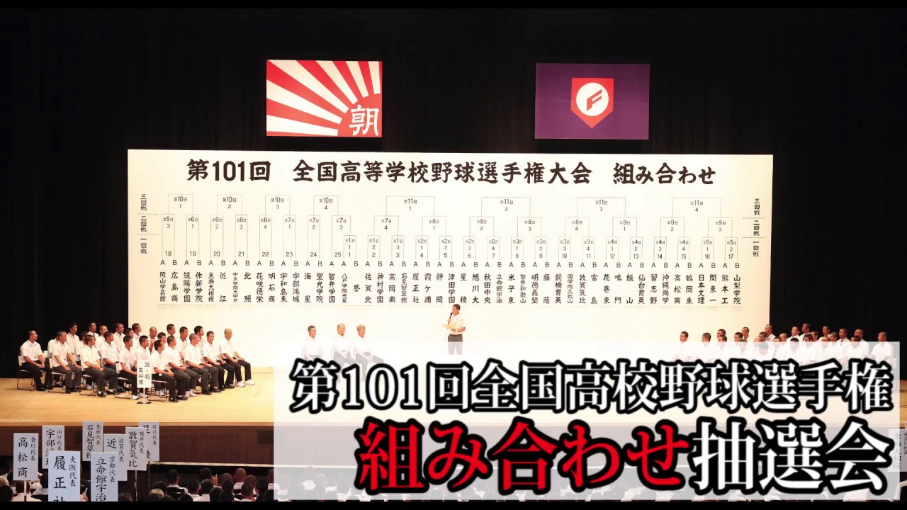 第101回夏の甲子園 初戦対戦カード 写真動画【日刊スポーツ】 - YouTube