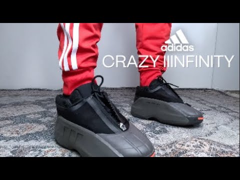 ADIDAS CRAZY IIINFINITY CHARCOAL BLACK / ON FEET 4K - YouTube