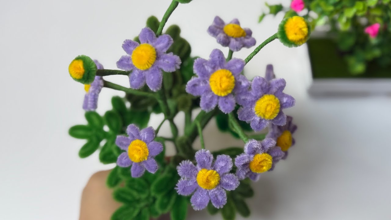 az モールフラワー デイジー6束 枯れないお花 ハンドメイド 卒業・入学