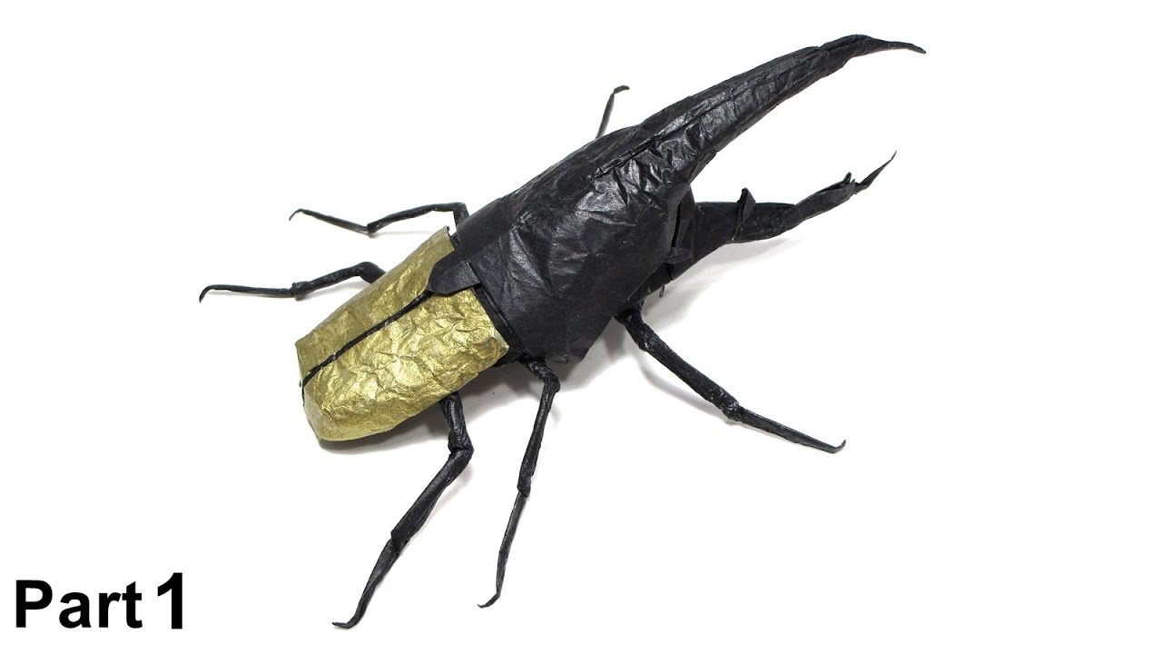 Origami Hercules Giant Beetle tutorial (Manuel Sirgo) part 1