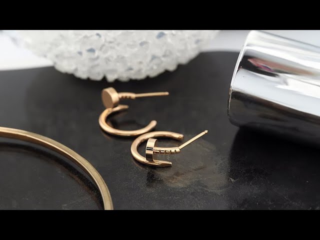 CARTIER ジュストアンクル ピアス ピンクゴールド B8301234 - YouTube