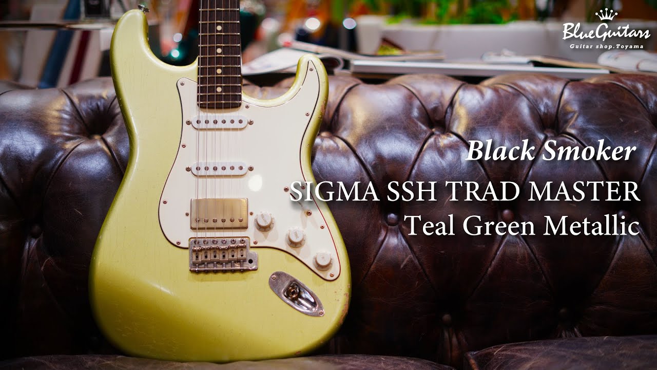 Blue Guitars - Black Smoker / SIGMA SSH TRAD MASTER - Teal Green