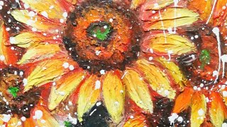 油絵, 夏, あじさい, ひまわり, ご機嫌 油絵, 夏, あじさい, ひまわり