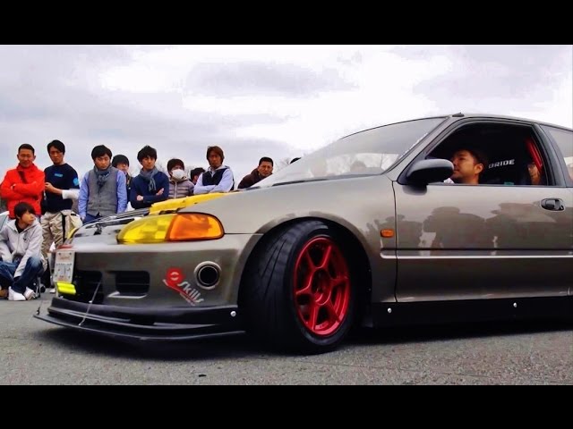 爆音大会】 フロントサイド出しマフラーHONDA シビック @Track and