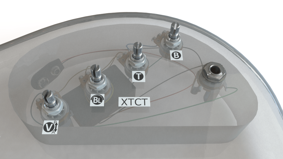 2 Band XTCT Preamp, 4 Inline Pots - XTCT-4.5J - Bartolini Pickups