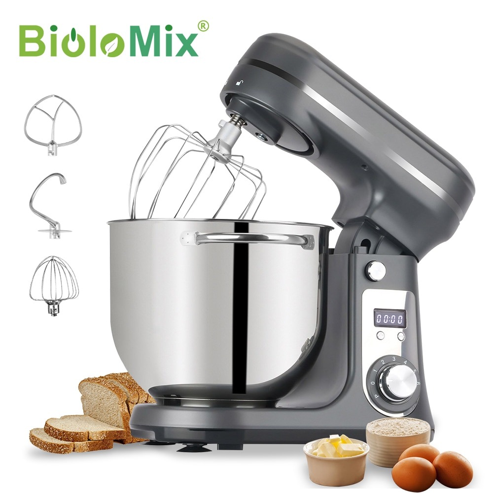BioloMix 6L/5L 6-speed Kitchen Food Stand Mixer BM601