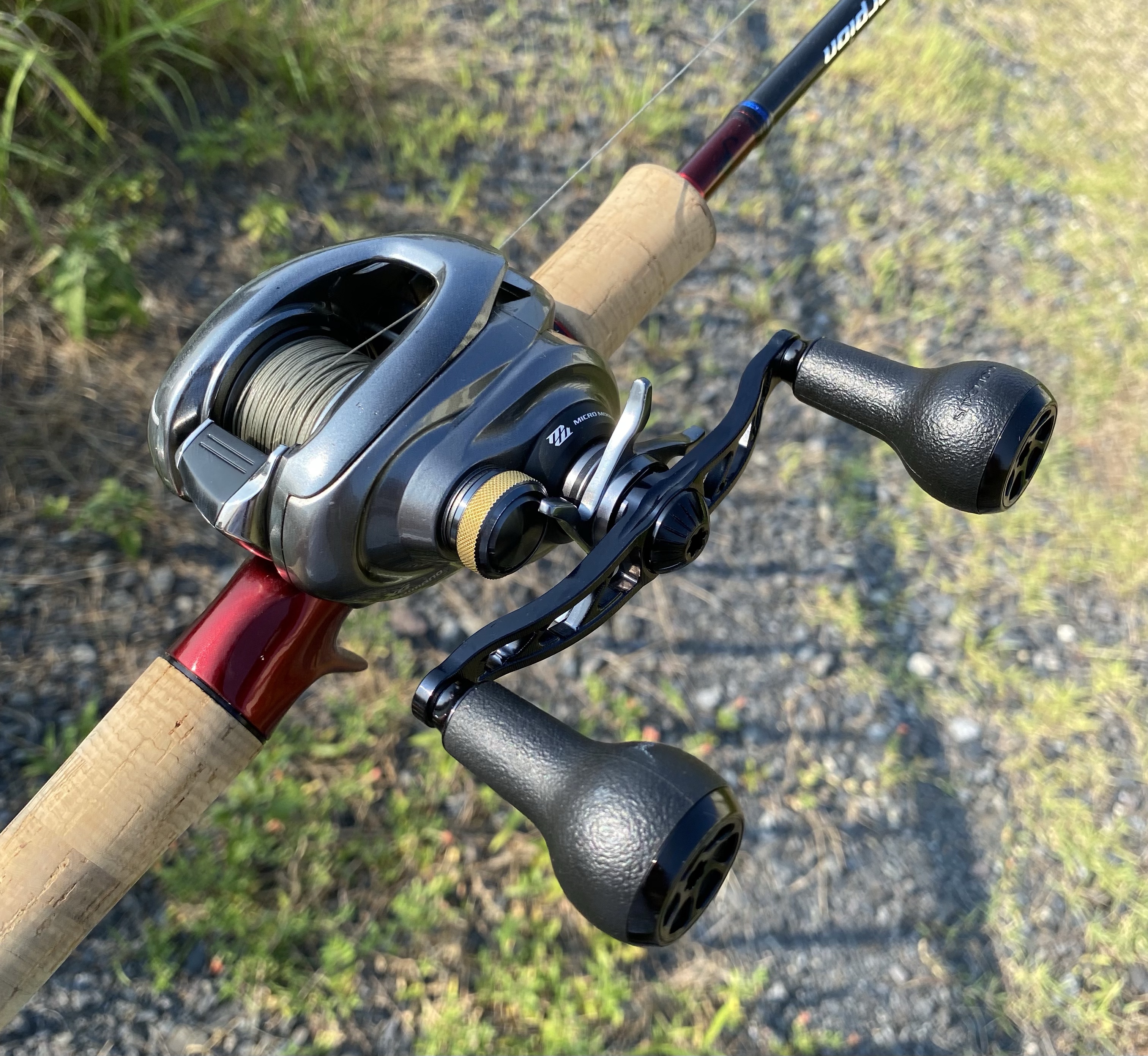 ゴメクサス カスタム パワーハンドル 100mm シマノ 左用 ブラック グリーン