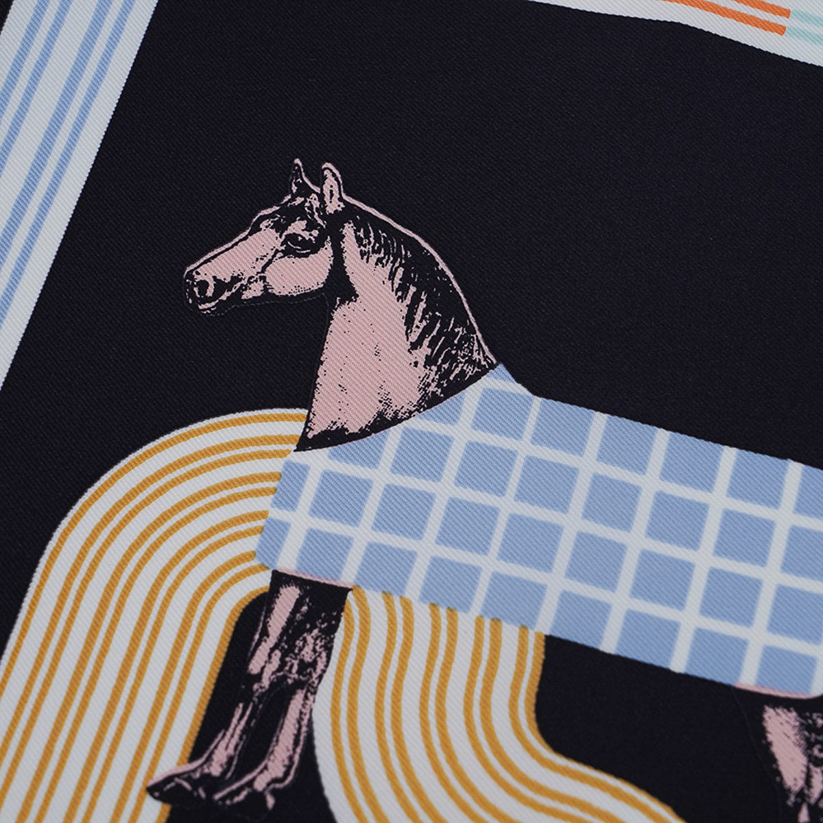 Hermes Silk Scarf 45 Garde Robe Pop Noir and Rose | Mightychic
