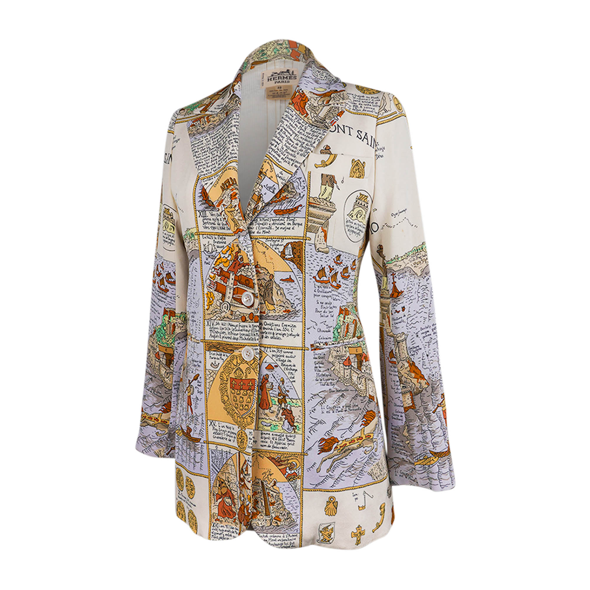 Hermes Vintage Jacket Mont Saint Michel Blazer 40 | Mightychic