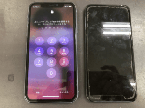 iPhone11を落として画面が紫色に！？タッチも出来ないけど直るの？