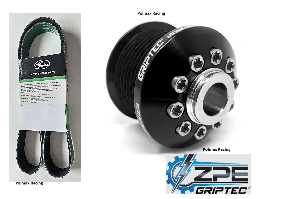 ZPE Griptec 8-rib 2.30 pulley / hub kit and Gates HD green belt