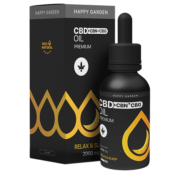 CBN & CBG & CBD Oil 2000mg | Sleep & Relaxation Blend | Happy Garden