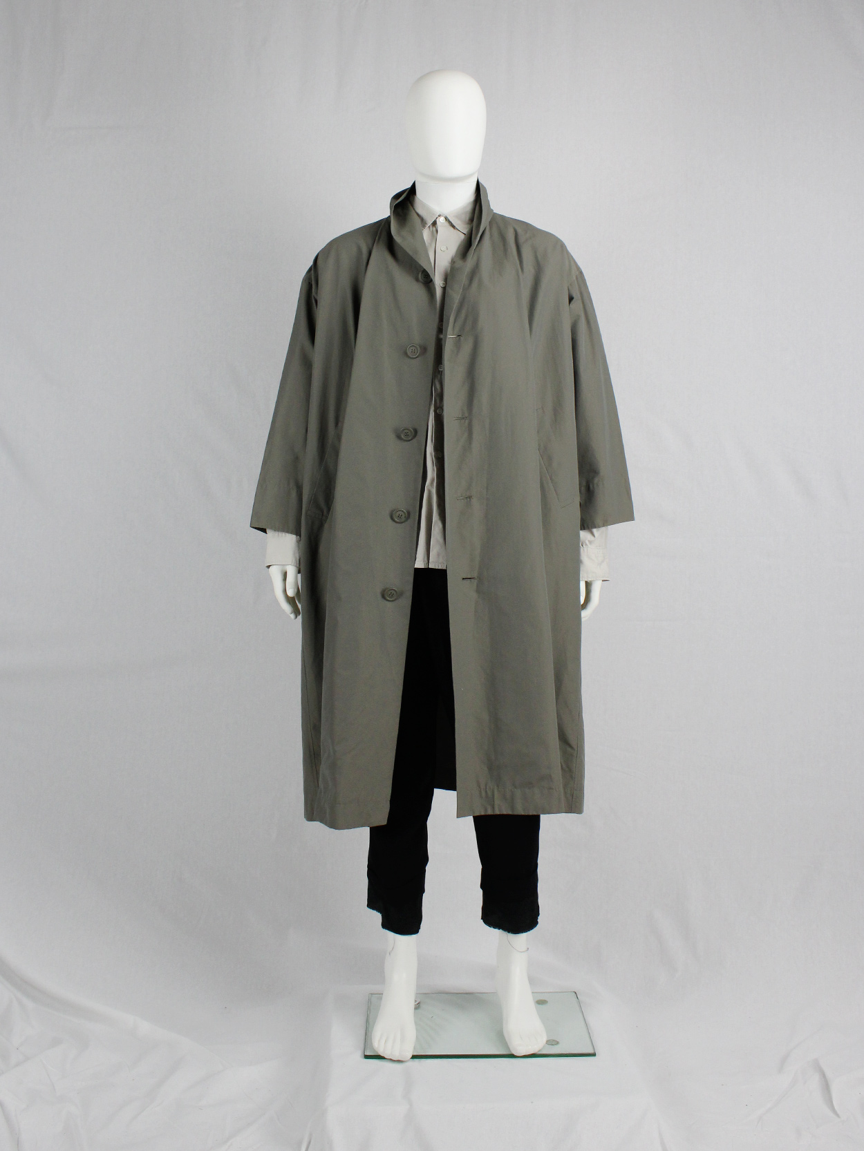 Issey Miyake Windcoat khaki oversized parka — 1980's - VANIITAS