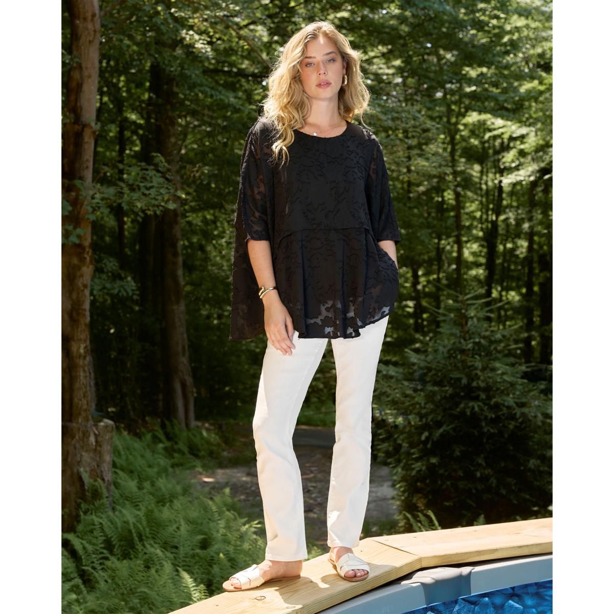 DG2 by Diane Gilman Jacquard Double Layer Top | HSN