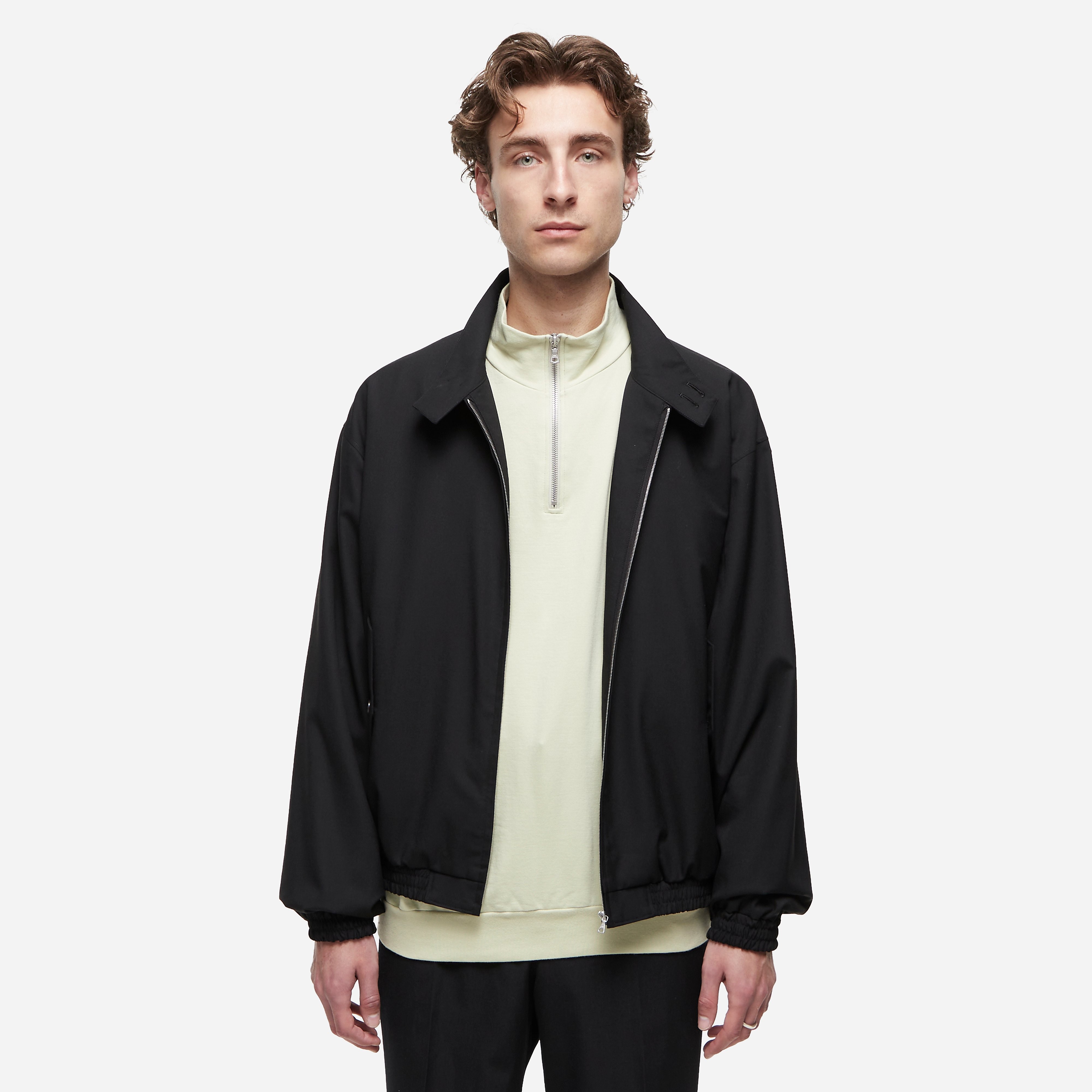 Auralee Tropical Wool Zip Jacket, Black - Curated Menswear