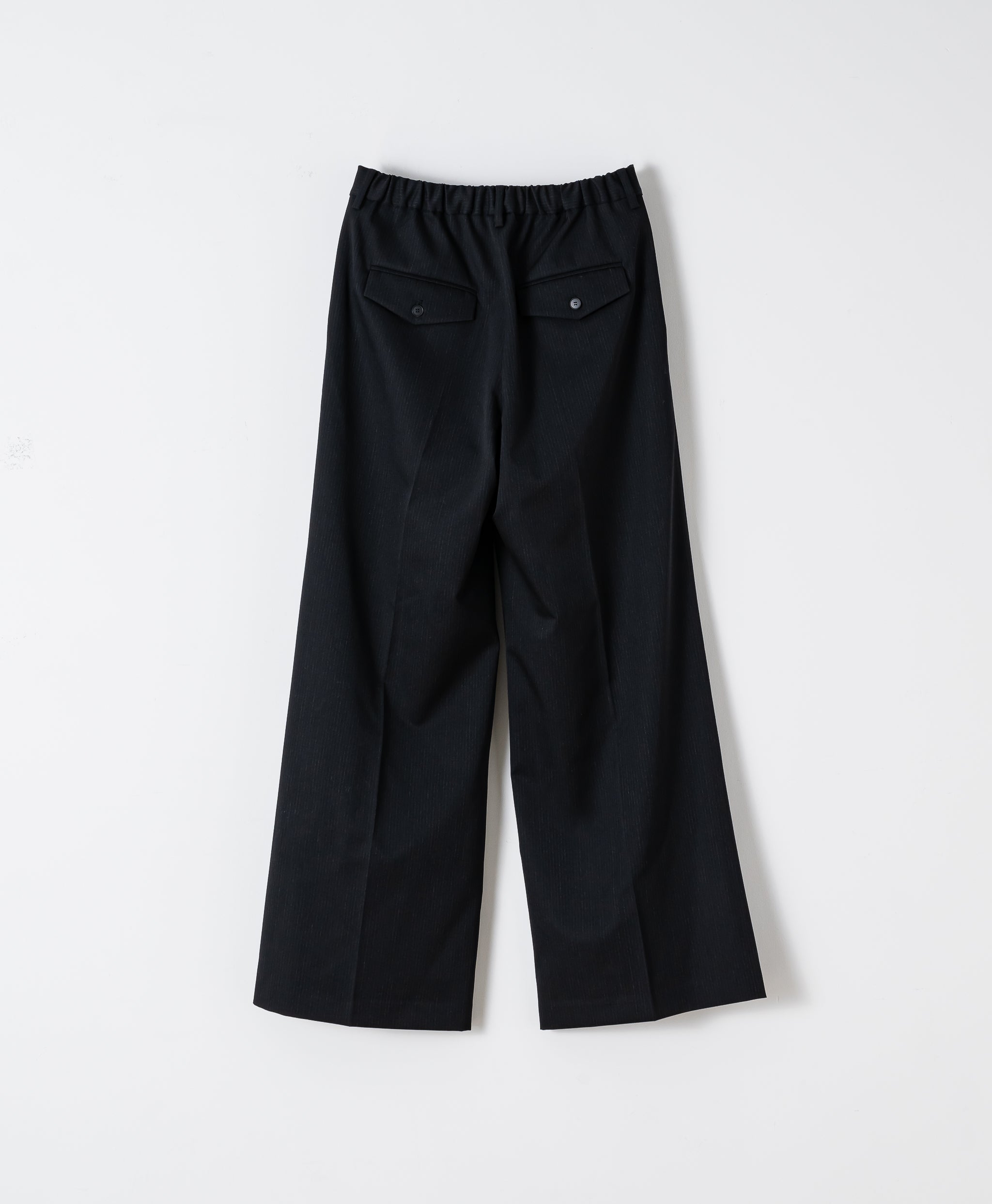 WIDE STRAIGHT BUGGY WOOL SLACKS （STRIPED） – ILEAN