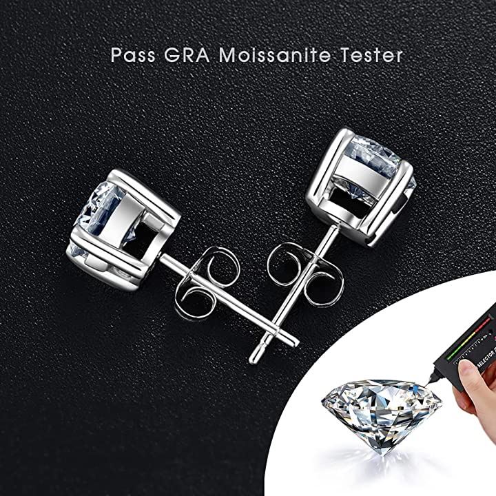 Qoo10] JIANGXIN モアサナイト ピアス 両耳用 一粒 0.