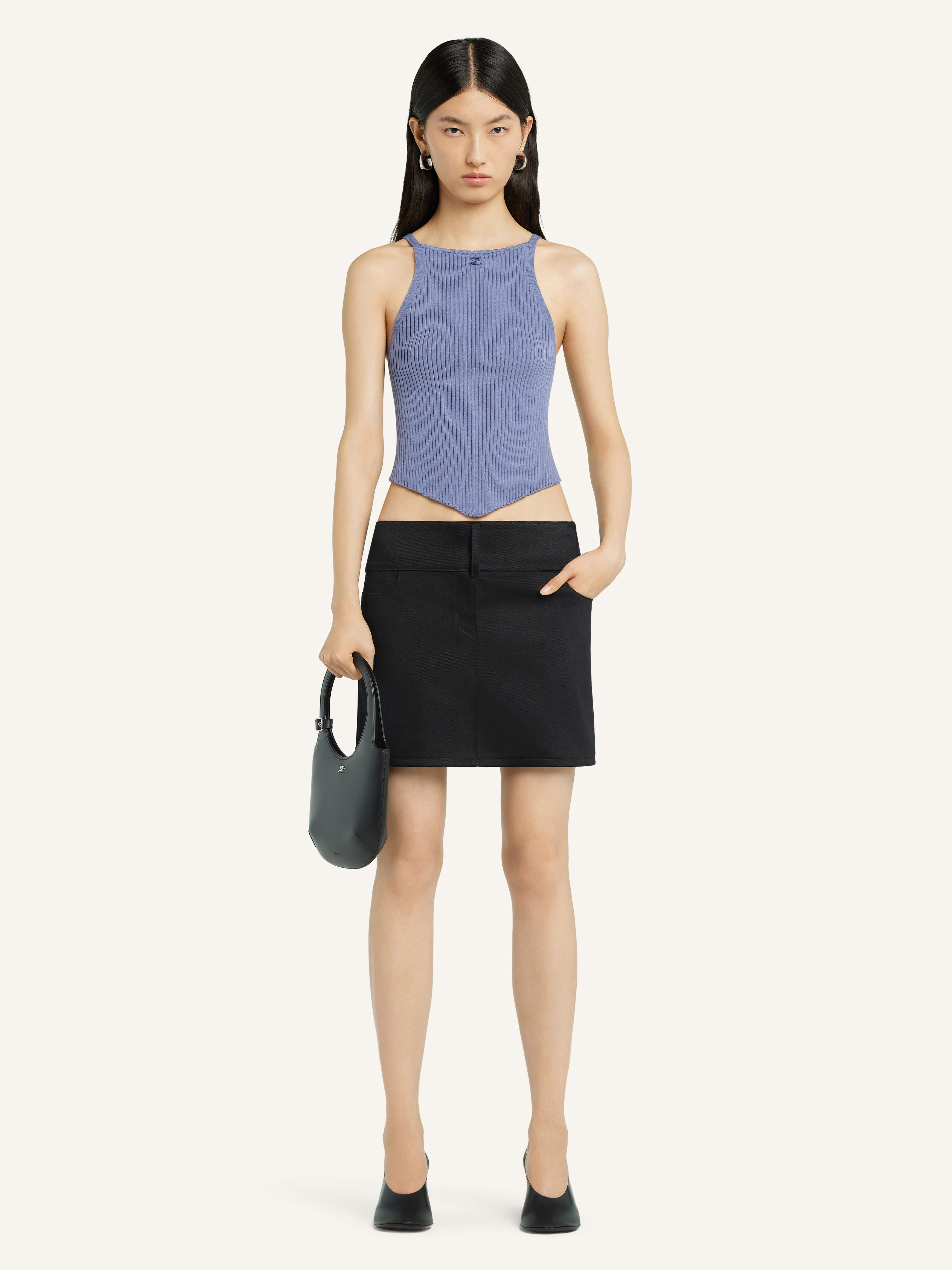 courrèges POINTY RIB KNIT TANK TOP | REVERSIBLE