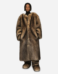 Dolce & Gabbana Single-breasted faux fur coat | REVERSIBLE