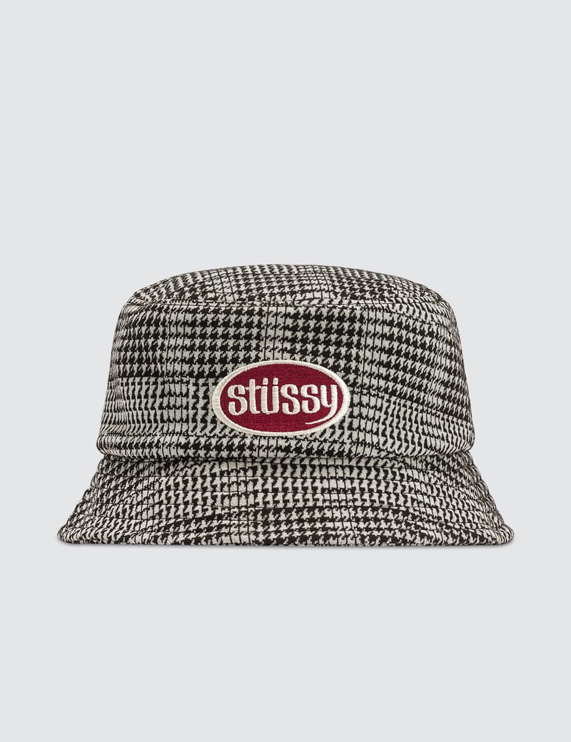 Stüssy - Lola Plaid Knit Bucket Hat | HBX
