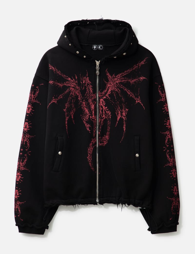 THUG CLUB - Dragon Stud Zip-Up Hoodie | HBX