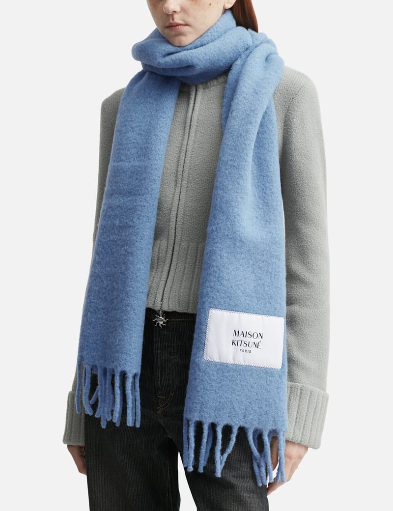 Maison Kitsuné - Fox Head Patch Wool Scarf | HBX