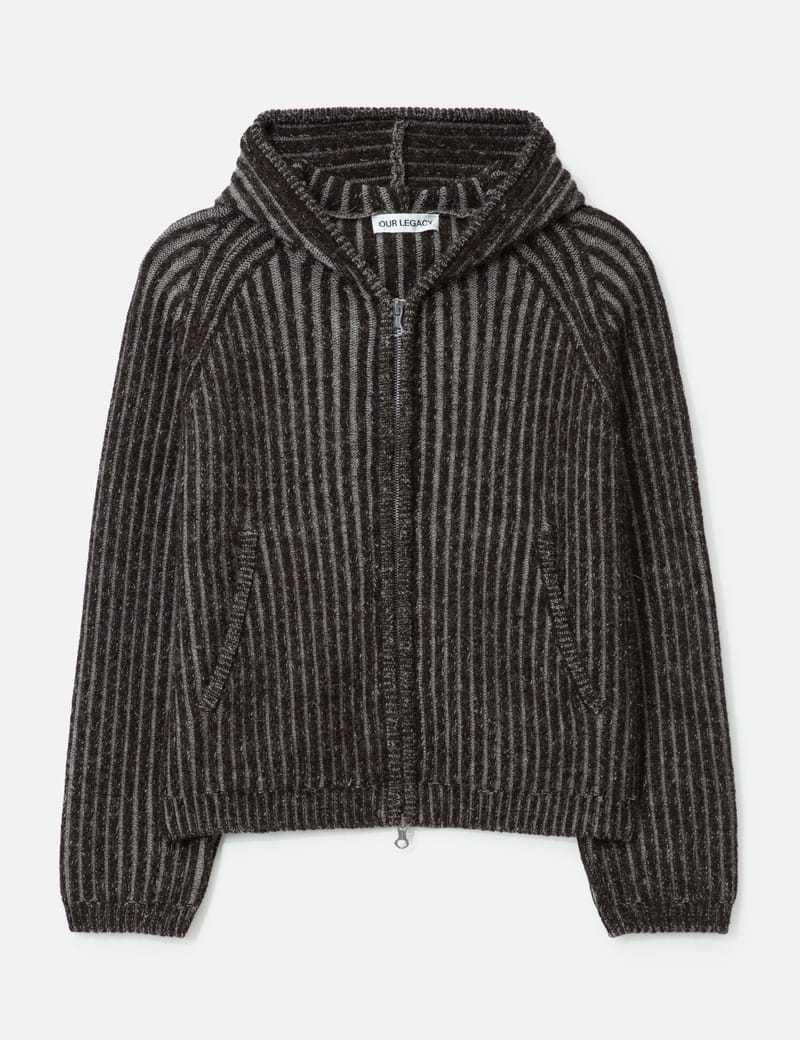 Our Legacy Full Zip Hood - Italian wool-blend relaxed zip hoodie | HBX