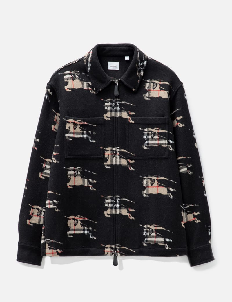Burberry - Check EKD Wool Blend Zip-Front Shirt | HBX