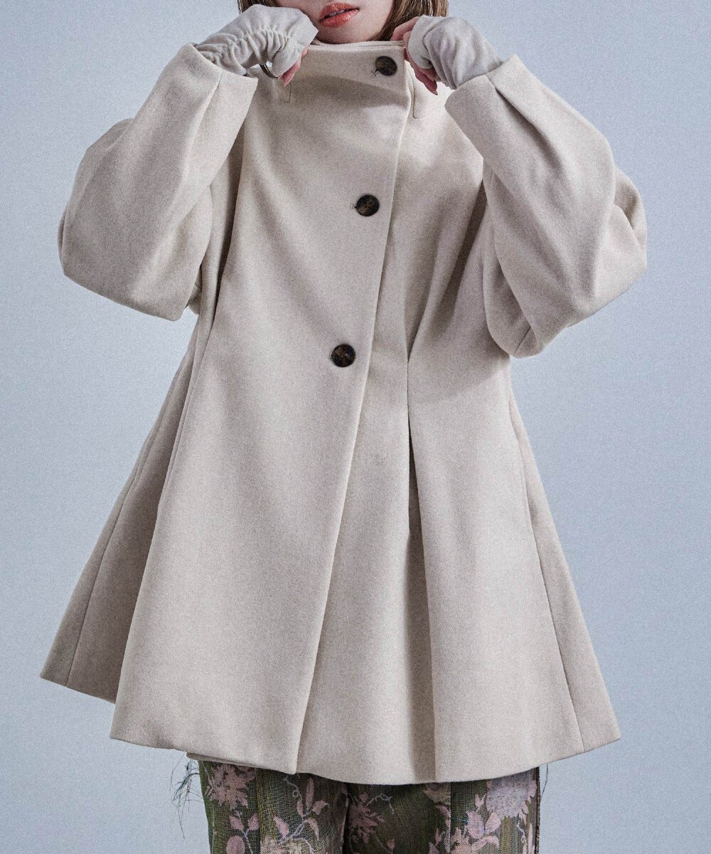スタンドカラーAラインコート | ファッションレター(Fashion Letter