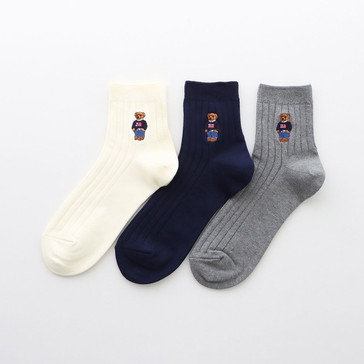POLO RALPH LAUREN ポロベア リブ ショート丈 消臭加工 メンズソックス
