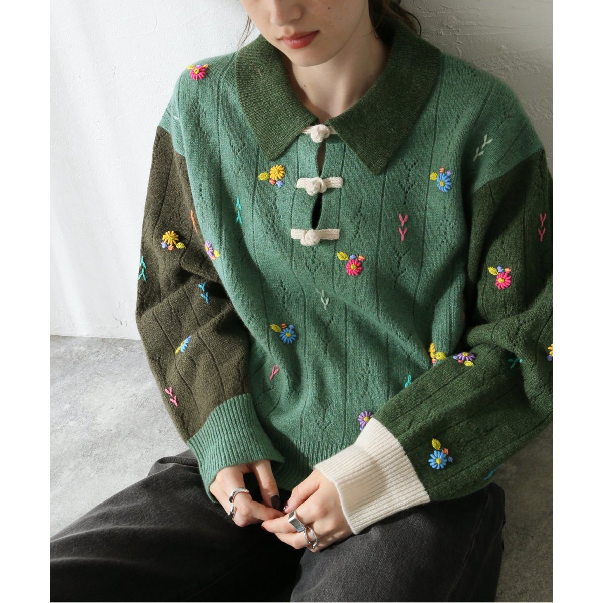 YANYAN/ヤンヤン】DAISY COLLARED PULLOVER：ニット | ジャーナル
