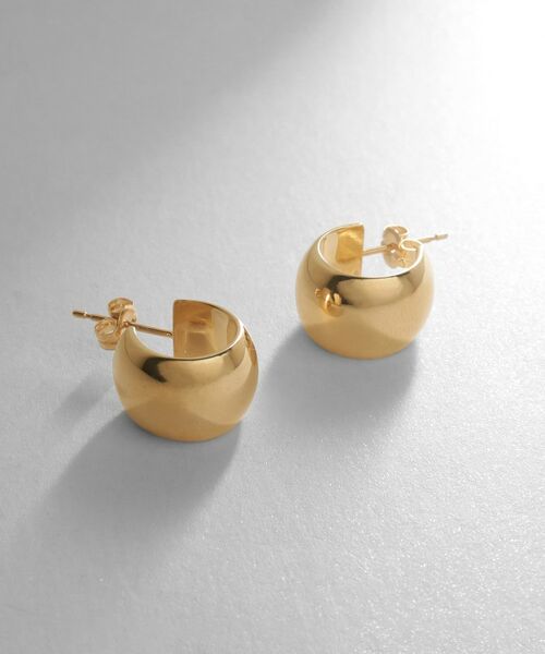 K10中空平甲フープ スタッドピアス （ピアス・イヤリング）｜COCOSHNIK