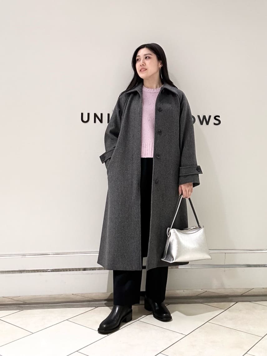 MANTECO ステンカラー コート BLACK （ステンカラーコート）｜UNITED