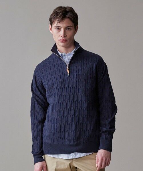 セール】 ギマコットン ケーブルハーフジップ ニット （ニット