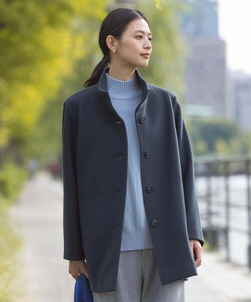 R♡】sheller シェリエ スタンドカラーショートフレアコート sheller