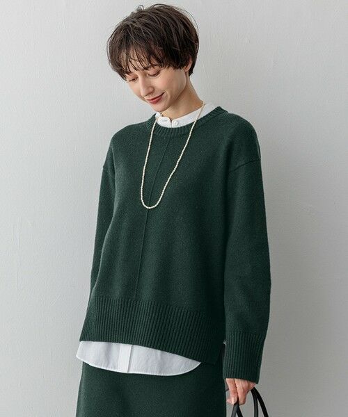 洗える】カシミヤブレンド クルーネック ニット （ニット・セーター