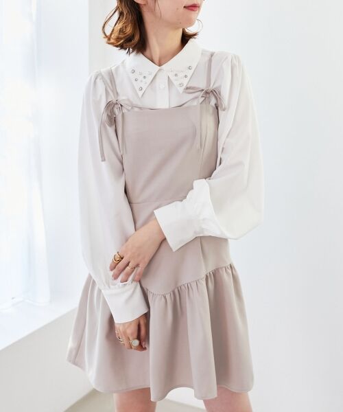 セール】 リボンストラップミニキャミワンピ （ミニ丈・ひざ丈