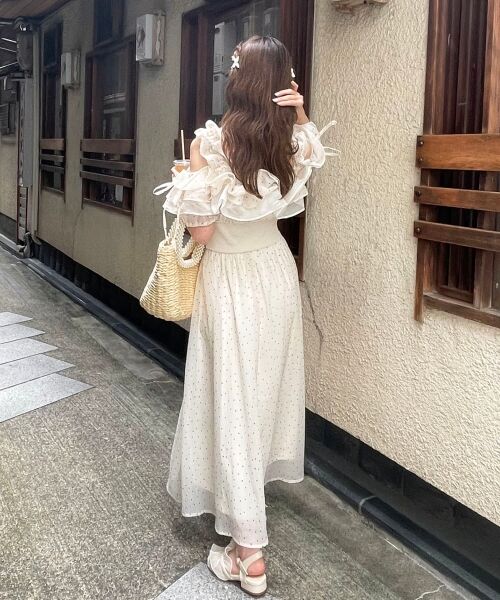 セール】 ミルフィーユフリルコルセットワンピ （ロング・マキシ丈