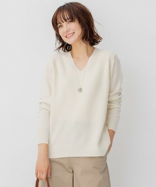 セール】 【WEB限定】カシミヤブレンドバルキー Vネック ニット