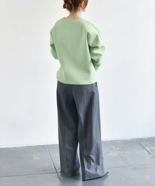 一部追加予約》quaranciel:〈手洗い可能〉ノーカラー ポケット ニット